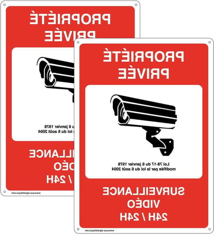 Videobewaking Bord - Beveiligingsteken Privacy - Privé Eigendom - Duurzaam PVC UV-druk - 12x17 cm