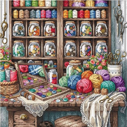 Borduurpakket AVA stitch - Sewing Room - Naaikamer - P022 - Telpatroon