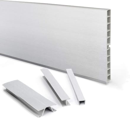 Keukenplint - Sokkelprofiel - Keuken Afwerking - Vochtbestendig - 45 meter - Geborsteld aluminium
