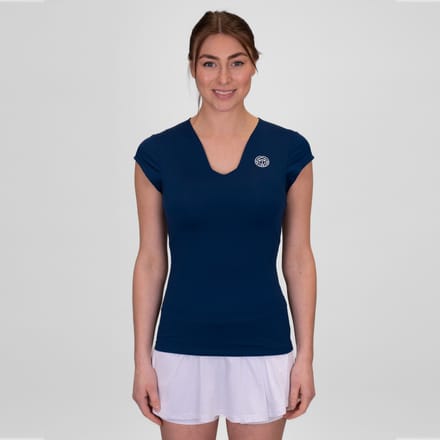 BIDI BADU Crew V-Neck T-shirt Dames-Donkerblauw