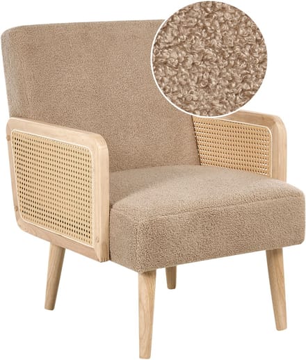 HOJBY - Fauteuil - Zandbeige - Bouclé
