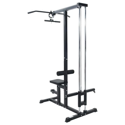 vidaXL - Lat - pulldown - machine - Zwart - 110 - x - 70 - x - 187 - cm - Gepoedercoat - staal