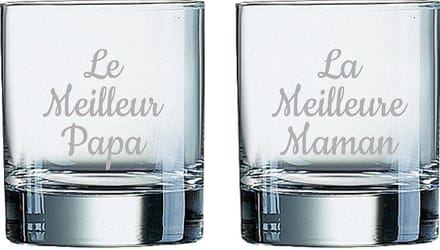 Whiskeyglas gegraveerd - 20cl - Le Meilleur Papa & La Meilleure Maman