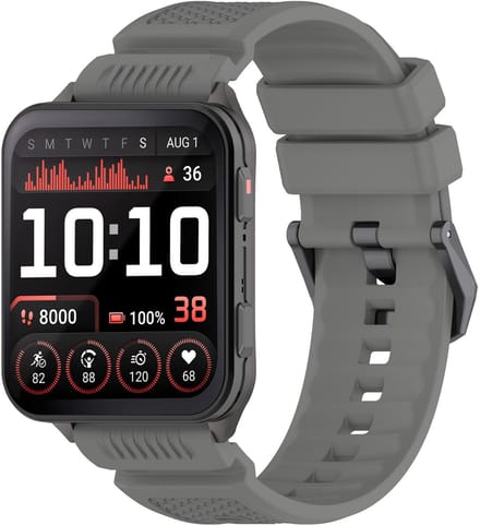 Strap-it Siliconen bandje met gespsluiting - geschikt voor de Garmin Venu X1 (grijs)