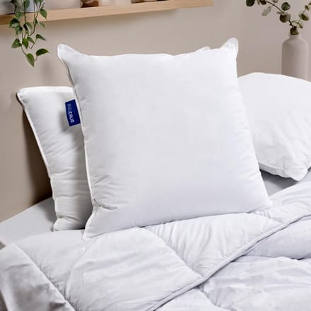 Set van 2 Wasbare Hoofdkussens 60x60 cm met Stevig Comfort en Katoen Percal Tijk