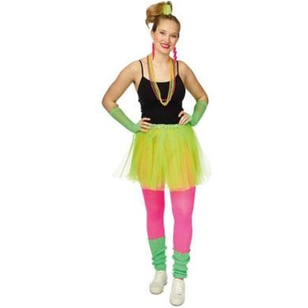 Set Neon Tutu Groen (4) Feestkleding