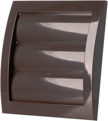 Ventilatierooster met Lamellen en Insectenbescherming - Bruin - 150 x 150 mm