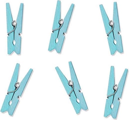 Partydeco - Knijpers licht blauw (20st)