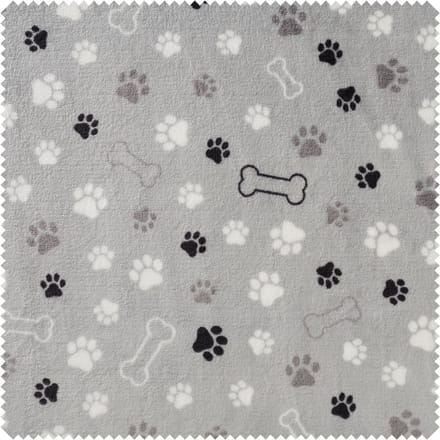 Fleece stof "Paws and bones"