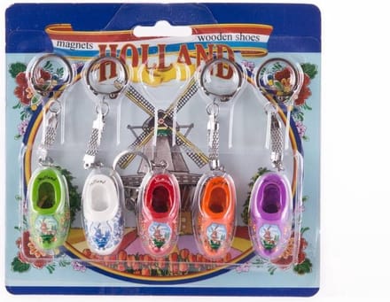 5x Sleutelhanger Klomp Enkel In Blister Holland - Souvenir