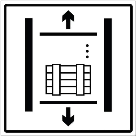 Goederenlift sticker | 40 x 40 cm