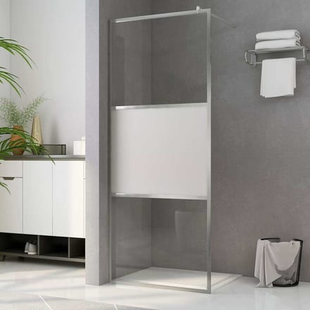 vidaXL - Inloopdouchewand - halfmat - 100x195 - cm - ESG-glas