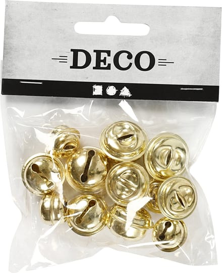 Belletjes, d 13+15+17 mm, goud, 12 div/ 1 doos