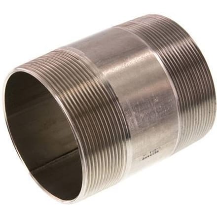 R 3'' RVS Dubbele Pijpnippel 20 Bar DIN 2982 - 100mm - FL2S-M-ST-300R-100L