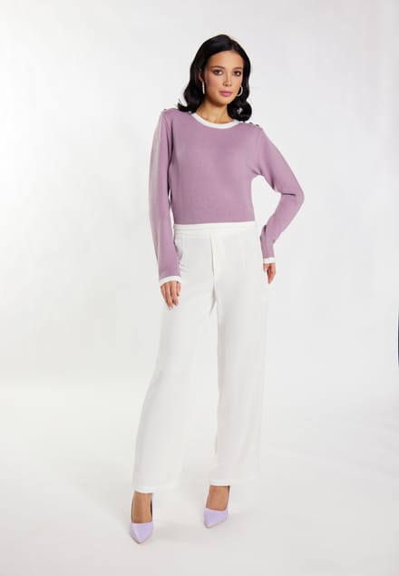 Faina Gebreide trui Dames Mauve