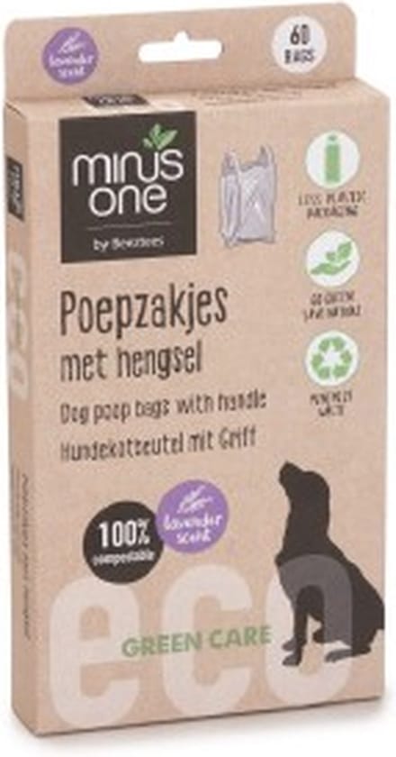 Beeztees Minus One Poepzakjes - Hond - Lavendel - 60 ST