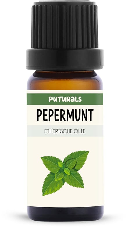 Puturals Pepermuntolie 100% Natuurlijk - 10ml - Puur en Vegan - Pepermunt Etherische Olie voor Huid, Haar, Gezicht en Diffuser