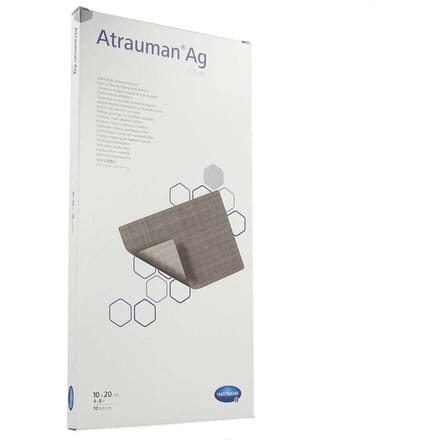 Hartmann - Atrauman AG - zilverhoudend zalfkompres - steriel 10 x 20cm