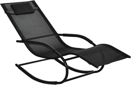 Outsunny schommelstoel van textiel, 63x160x88cm, zwart.