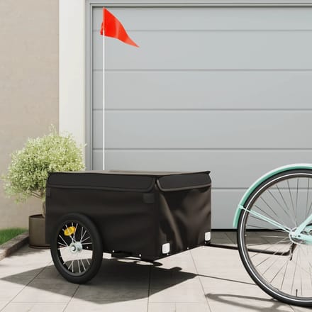 vidaXL - Fietstrailer - 45 - kg - ijzer - zwart