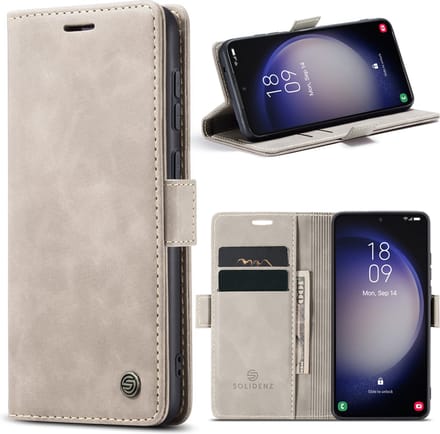 Solidenz Hoesje - Geschikt voor Samsung Galaxy S23 - Urban Book - Beige