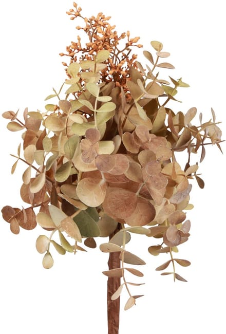 Kunstbloemboeket eucalyptus decoratie 30cm met knoppen