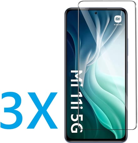 Glasplaatje Geschikt voor: Xiaomi Mi 11i - 3x Screenprotector - screen protector - glas - bescherm - beschermglas