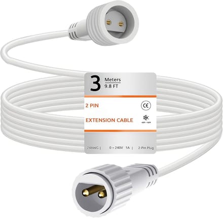 Lichtsnoer Verlengkabel - Verlengsnoer Buiten - Tuinverlichting Uitbreiden - Waterdicht IP65 Design - 3 Meter - Wit