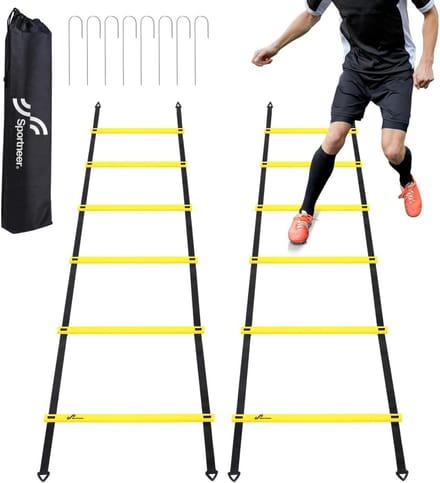 2 Stuks Agility Ladder Set voor Voetbal Training, Coördinatie en Snelheidsoefeningen