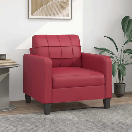 vidaXL - Fauteuil - 60 - cm - kunstleer - wijnrood