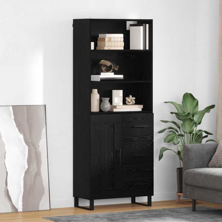 vidaXL - Highboard - 2 - st - Zwart - Eiken - 69,5 - x - 34 - x - 180 - cm