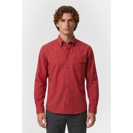 Brooks Brothers Solid Long Sleeve Claret Dark Red Größe: S | Casual hemden Outlet | Herren | Rot