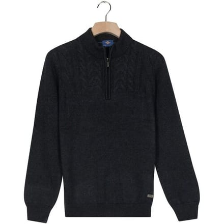 Baileys Trui Half Zip Single Stitch Top Front Cable Design Navy / male