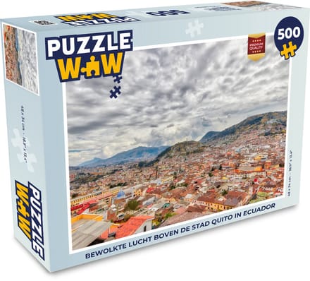 Puzzel Bewolkte lucht boven de stad Quito in Ecuador - Legpuzzel - Puzzel 500 stukjes