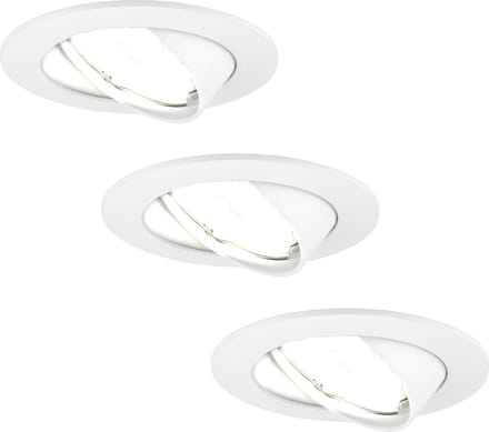 Ledvion - 3X LED Inbouwspot Amsterdam - Wit - Dimbaar - 3W - 6500K - Ø82 mm