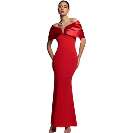 Satinavondjurk dames Goddiva Maxi