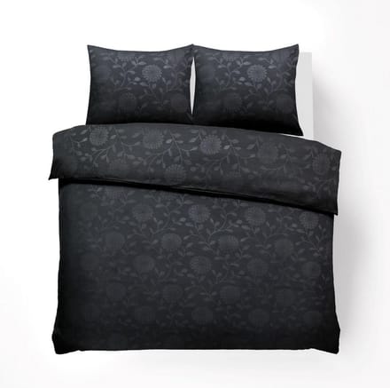 Husch Dekbedovertrek - Embossed Flower - 240x200/220 - Zwart