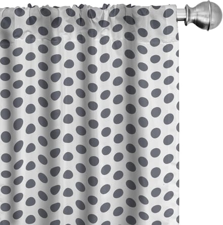 ABAKUHAUS Retro gordijnen – microvezel – halfschaduw 2x75x245 cm – Antraciet/Wit