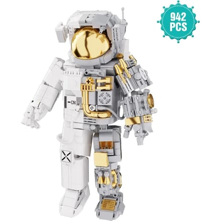 Briques de construction Astronaute de l'espace Spationaute Explorant Robot Aventure Modèle Figurine d'action Briques Jouet d'assemblage éducatif Cadeau pour enfant gray