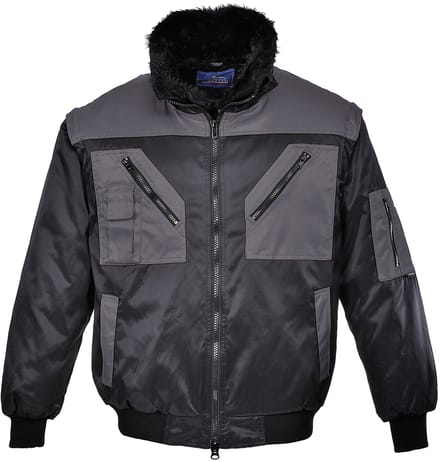 Portwest Tweekleuren Pilotjack PJ20 - Zwart/Grijs - 5XL