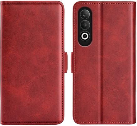 MobyDefend Hoesje - Geschikt voor OnePlus Nord CE 4 - Luxe Wallet Book Case (Sluiting Zijkant) - Rood