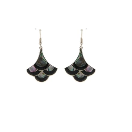 Behave - Oorbellen - Vintage dameshanger - Abalone look - 6 cm