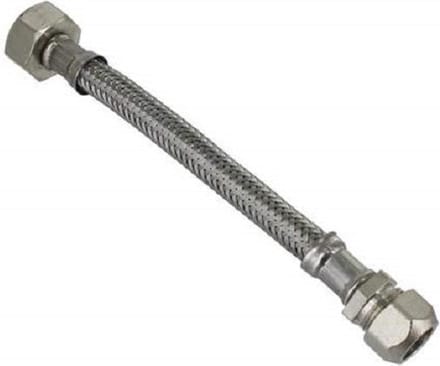 RVS flexibele slang 35cm 3/8" binnendraad x 12mm knel