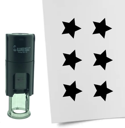 CombiCraft Stempel Ster 10mm rond - zwarte inkt