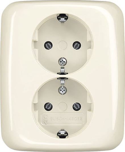 BUSCH-JAEGER SI Inbouw wandcontactdoos (wcd) 2-voudig RA crème
