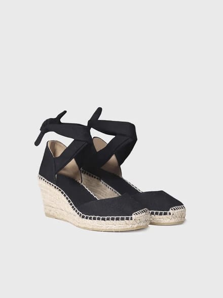 Espadrilles met sleehak en linten | JULIA