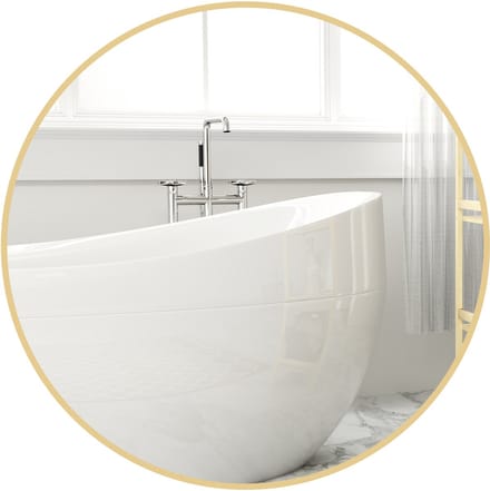 HOMCOM Badkamerspiegel Metaal, Glas Ø70 x 2,5H cm Goud