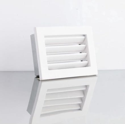 TermaTech kachel ventilatie rooster 24 x 17 cm Wit