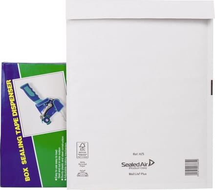 Mail Lite luchtkussenenveloppen, wit, H/5, 270 x 360 mm, doos van 50 stuks