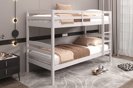Interiax Tommy Stapelbed - Massief Grenen Wit - 90x200 cm - Splitsbaar